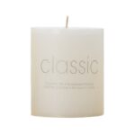 Lumanare Decorativa, Embo, din Parafina, Cilindrica, Fara Fum si Fara Parfum, 7 x 7 cm, 260 g, Ardere 36h, Ivory Alb