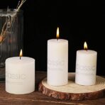 Lumanare Decorativa, Embo, din Parafina, Cilindrica, Fara Fum si Fara Parfum, 5 x 15 cm, 260 g, Ardere 36h, Ivory Alb - imagine 6