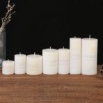 Lumanare Decorativa, Embo, din Parafina, Cilindrica, Fara Fum si Fara Parfum, 5 x 15 cm, 260 g, Ardere 36h, Ivory Alb - imagine 7