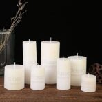 Lumanare Decorativa, Embo, din Parafina, Cilindrica, Fara Fum si Fara Parfum, 5 x 15 cm, 260 g, Ardere 36h, Ivory Alb - imagine 8