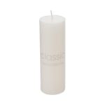 Lumanare Decorativa, Embo, din Parafina, Cilindrica, Fara Fum si Fara Parfum, 5 x 15 cm, 260 g, Ardere 36h, Ivory Alb