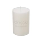 Lumanare Decorativa, Embo, din Parafina, Cilindrica, Fara Fum si Fara Parfum, 7 x 10 cm, 300 g, Ardere 48h, Ivory Alb