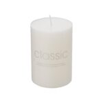 Lumanare Decorativa, Embo, din Parafina, Cilindrica, Fara Fum si Fara Parfum, 7 x 10 cm, 300 g, Ardere 48h, Ivory Alb
