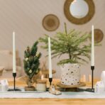 Lumanare Decorativa, Embo, pentru Masa, 25 cm, din Parafina, fara Fum, Ardere 7.5h, Alb - imagine 2