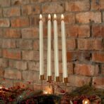 Lumanare Decorativa, Embo, pentru Masa, 25 cm, din Parafina, fara Fum, Ardere 7.5h, Alb - imagine 4