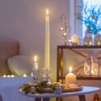 Lumanare Decorativa, Embo, pentru Masa, 25 cm, din Parafina, fara Fum, Ardere 7.5h, Alb - imagine 5