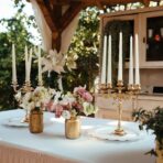 Lumanare Decorativa, Embo, pentru Masa, 25 cm, din Parafina, fara Fum, Ardere 7.5h, Alb - imagine 6