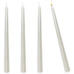 Lumanare Decorativa, Embo, pentru Masa, 25 cm, din Parafina, fara Fum, Ardere 7.5h, Alb - imagine 7