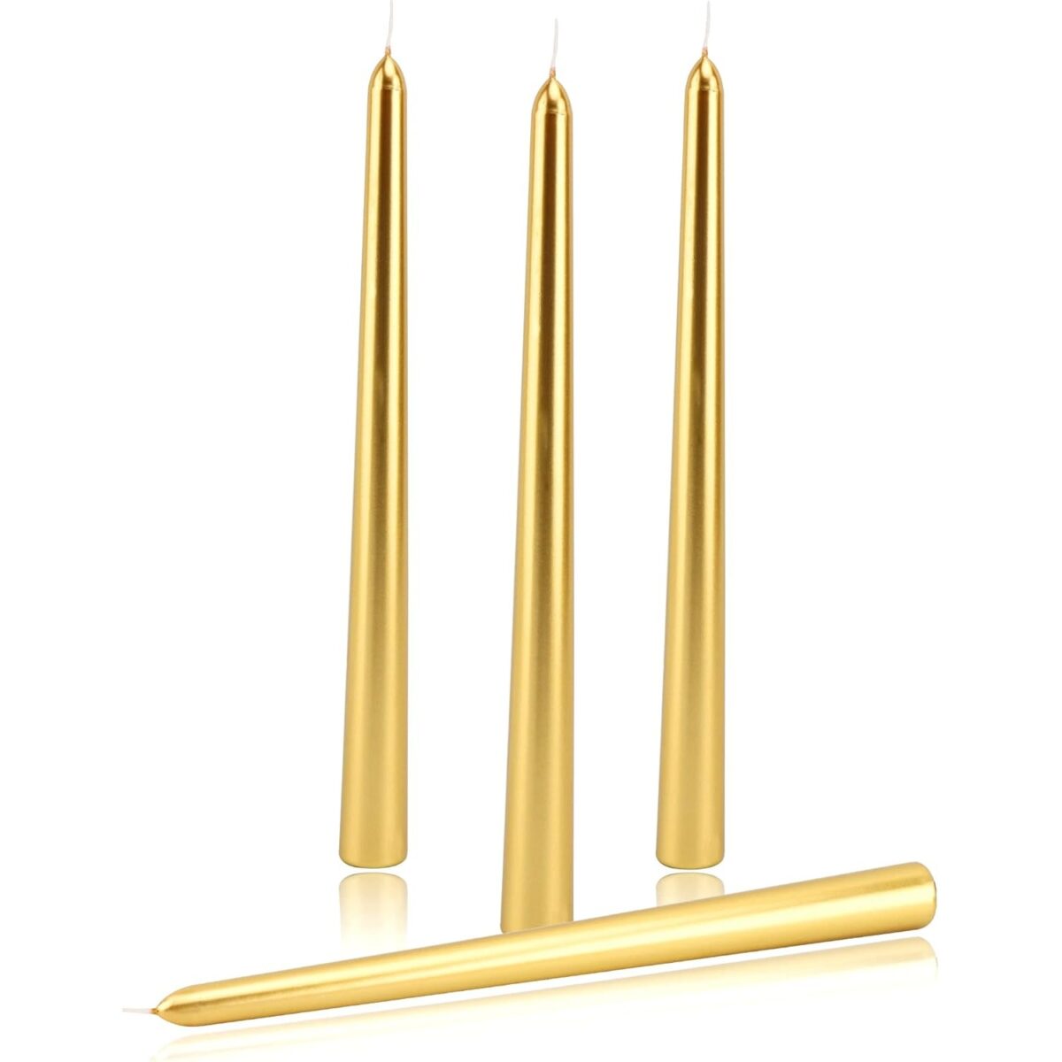 Lumanare Decorativa, Embo, pentru Masa, 25 cm, din Parafina, fara Fum, Ardere 7.5h, Auriu - imagine 2