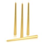 Lumanare Decorativa, Embo, pentru Masa, 25 cm, din Parafina, fara Fum, Ardere 7.5h, Auriu - imagine 2