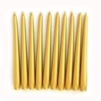 Lumanare Decorativa, Embo, pentru Masa, 25 cm, din Parafina, fara Fum, Ardere 7.5h, Auriu - imagine 3