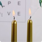 Lumanare Decorativa, Embo, pentru Masa, 25 cm, din Parafina, fara Fum, Ardere 7.5h, Auriu - imagine 6