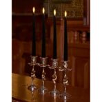 Lumanare Decorativa, Embo, pentru Masa, 25 cm, din Parafina, fara Fum, Ardere 7.5h, Negru - imagine 6