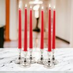 Lumanare Decorativa, Embo, pentru Masa, 25 cm, din Parafina, fara Fum, Ardere 7.5h, Rosu - imagine 2