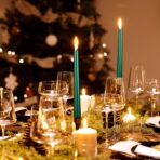 Lumanare Decorativa, Embo, pentru Masa, 25 cm, din Parafina, fara Fum, Ardere 7.5h, Verde - imagine 4