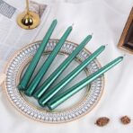 Lumanare Decorativa, Embo, pentru Masa, 25 cm, din Parafina, fara Fum, Ardere 7.5h, Verde - imagine 6