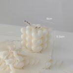 Lumanare Parfumata Decorativa, Embo, Model Abstract Cub din Inimioare, Lumanare pentru Diferite Ocazii, 6 x 5.5 cm, Aroma de Frezie, Alb - imagine 2