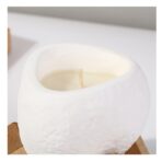 Lumanare Parfumata, Embo, Model Abstract, Aroma Frezie/Para, din Ceara de Soia, 8 x 5.5 x 6 cm, Alb - imagine 4