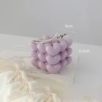 Lumanare Parfumata Decorativa, Embo, Model Abstract Cub din Inimioare, Lumanare pentru Diferite Ocazii, 6 x 5.5 cm, Aroma de Lavanda, Mov - imagine 2