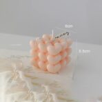 Lumanare Parfumata Decorativa, Embo, Model Abstract Cub din Inimioare, Lumanare pentru Diferite Ocazii, 6 x 5.5 cm, Aroma de Portocala, Portocaliu - imagine 2