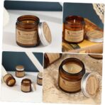 Lumanare Parfumata, Embo, Model Borcan Maro, Aroma de Clopotei, din Ceara Vegetala, 6 x 6.5 x 6.5 cm, Maro - imagine 5