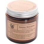 Lumanare Parfumata, Embo, Model Borcan Maro, Aroma de Frezie si Pere, din Ceara Vegetala, 6 x 6.5 x 6.5 cm, Maro - imagine 3