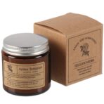 Lumanare Parfumata, Embo, Model Borcan Maro, Aroma de Lemn de Santal, din Ceara Vegetala, 6 x 6.5 x 6.5 cm, Maro