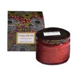 Lumanare Parfumata, Embo, Model Borcan, Rosu, Aroma de Frezie de pere