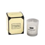 Lumanare Parfumata, Embo, Model Borcan Translucid, 6.2 x 5.2 cm, Aroma de Frezie si Pere, Alb