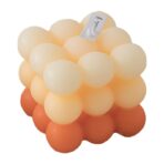 Lumanare Parfumata, Embo, din Ceara De Soia, Model Cub, Gradient in 3 Culori Pale, 6x6x6 cm, Aroma de Portocale, Orange