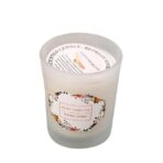 Lumanare Parfumata, Embo, Model Pahar Alb Transparent, Aroma de Frezie/Para, din Ceara de Soia, 6.2 x 5.2 cm, Alb - imagine 2