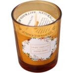 Lumanare Parfumata, Embo, Model Pahar Maro, Aroma de Rodie si Crin, din Ceara de Soia, 6.2 x 5.2 cm, Maro