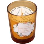 Lumanare Parfumata, Embo, Model Pahar Maro, Aroma de Rodie si Crin, din Ceara de Soia, 6.2 x 5.2 cm, Maro