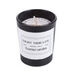 Lumanare Parfumata, Embo, Model Pahar Negru, Aroma de Mure, din Ceara de Soia, 6.2 x 5.2 cm, Negru