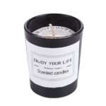 Lumanare Parfumata, Embo, Model Pahar Negru, Aroma de Mure, din Ceara de Soia, 6.2 x 5.2 cm, Negru