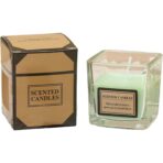 Lumanare Parfumata, Embo, Model Pahar Transparent, cu Ulei Esential, 4.8 x 5.4 x 5.5 cm, Aroma de Ceai Alb, Verde