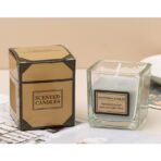 Lumanare Parfumata, Embo, Model Pahar Transparent, cu Ulei Esential, 4.8 x 5.4 x 5.5 cm, Aroma de Chihlimbar, Gri - imagine 2