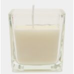 Lumanare Parfumata, Embo, Model Pahar Transparent, cu Ulei Esential, 4.8 x 5.4 x 5.5 cm, Aroma de Iasomie, Alb - imagine 3