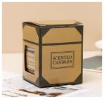 Lumanare Parfumata, Embo, Model Pahar Transparent, cu Ulei Esential, 4.8 x 5.4 x 5.5 cm, Aroma de Kaki Japonez, Galben - imagine 3