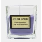 Lumanare Parfumata, Embo, Model Pahar Transparent, cu Ulei Esential, 4.8 x 5.4 x 5.5 cm, Aroma de Lavanda, Mov - imagine 3