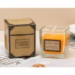 Lumanare Parfumata, Embo, Model Pahar Transparent, cu Ulei Esential, 4.8 x 5.4 x 5.5 cm, Aroma de Portocala, Portocaliu - imagine 2