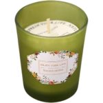 Lumanare Parfumata, Embo, Model Pahar Verde, Aroma de Ghimbir, din Ceara de Soia, 6.2 x 5.2 cm, Verde