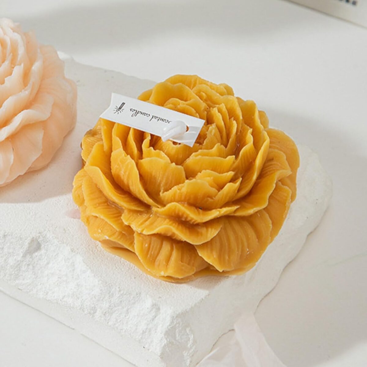 Lumanare Parfumata, Embo, Model Trandafir, Ardere 10h, 70 g, 7.5 x 3.5 cm, Parfum de Citrice, Portocaliu - imagine 3