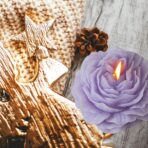 Lumanare Parfumata, Embo, Model Trandafir, Ardere 10h, 70 g, 7.5 x 3.5 cm, Parfum de Lavanda, Mov - imagine 2