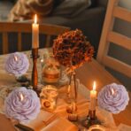 Lumanare Parfumata, Embo, Model Trandafir, Ardere 10h, 70 g, 7.5 x 3.5 cm, Parfum de Lavanda, Mov - imagine 3