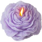 Lumanare Parfumata, Embo, Model Trandafir, Ardere 10h, 70 g, 7.5 x 3.5 cm, Parfum de Lavanda, Mov