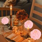 Lumanare Parfumata, Embo, Model Trandafir, Ardere 10h, 70 g, 7.5 x 3.5 cm, Parfum de Piersica, Roz Pal - imagine 2