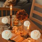 Lumanare Parfumata, Embo, Model Trandafir, Ardere 10h, 70 g, 7.5 x 3.5 cm, Parfum de Tuberoza, Alb - imagine 4