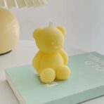 Lumanare Parfumata, Embo, Model Ursulet, Galbena, Aroma de Lime si Citrice, 5.5x3.6x4 cm - imagine 2