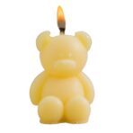 Lumanare Parfumata, Embo, Model Ursulet, Galbena, Aroma de Lime si Citrice, 5.5x3.6x4 cm - imagine 3